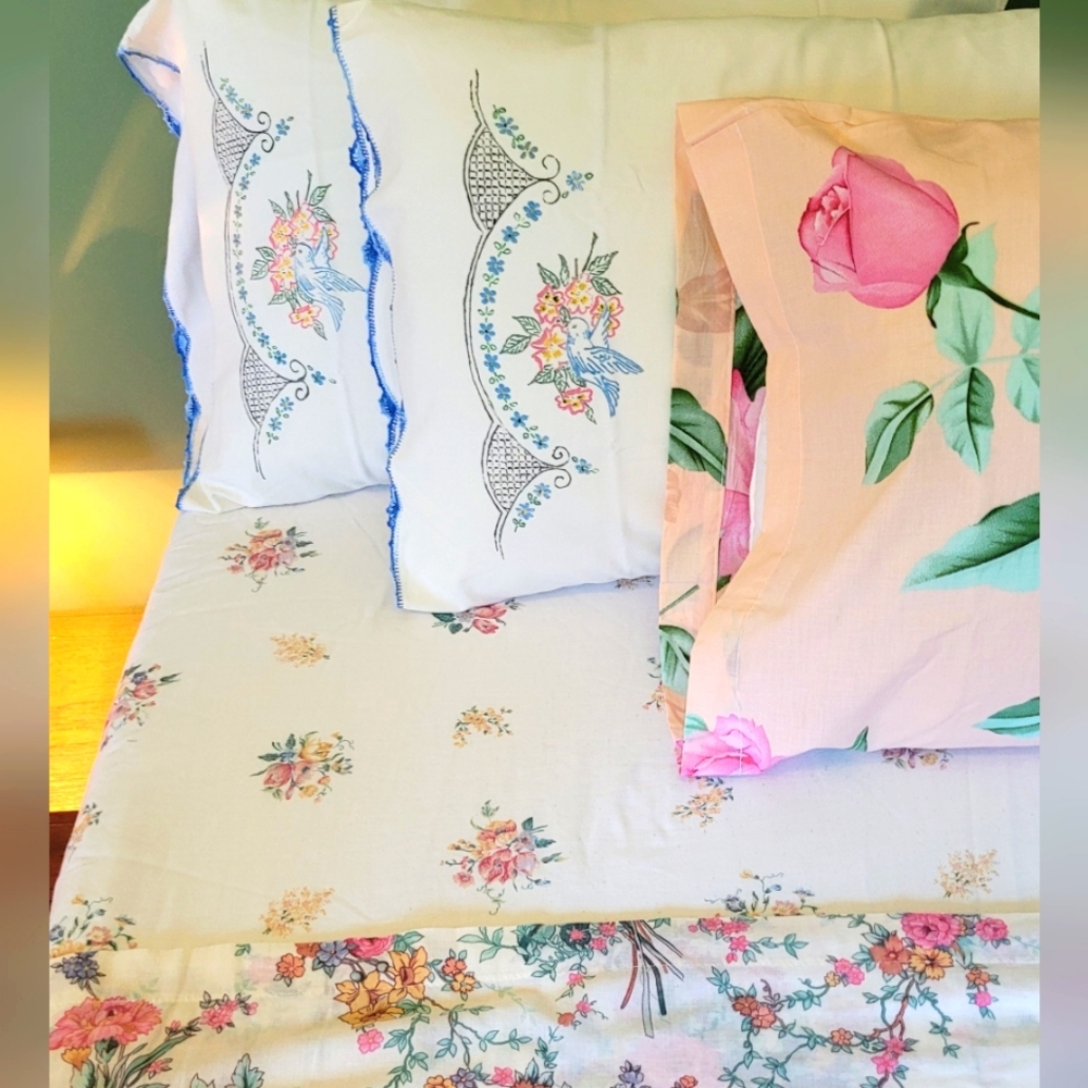 VINTAGE Full/Double Sz 5pc Bedding Curation - Picture 2 of 16